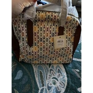 HTF Brand New FOSSIL SYDNEY MultiColor LOGO Bowling Satchel PURSE NWT